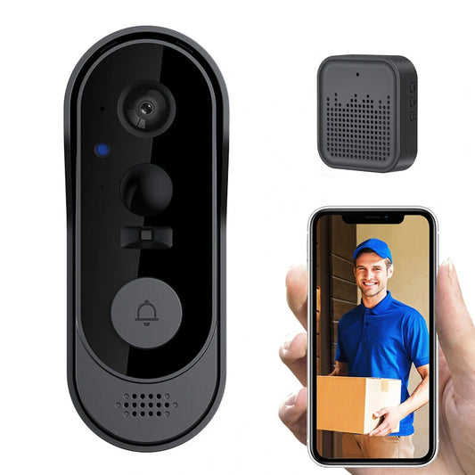 Wireless M9 Video Doorbell with Night Vision & Two-Way Intercom, 2.4G WiFi Enabled, 50M Range Remote Access