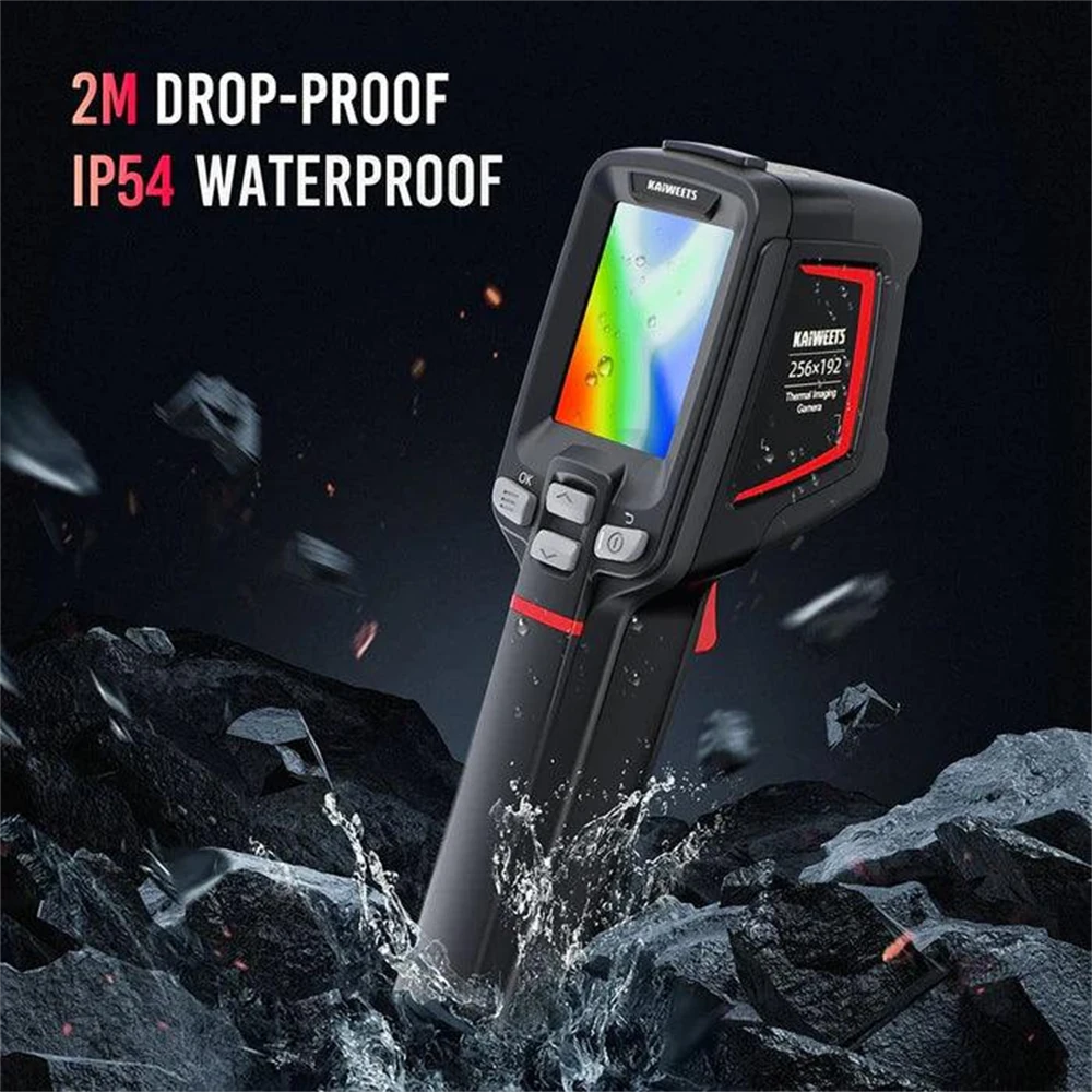 KAIWEETS KTI-W02 Thermal Imaging Camera - 256x192 | IP68 Waterproof | 4 Modes | 6 Color Palettes | 16-Hour Battery | 32GB Memory