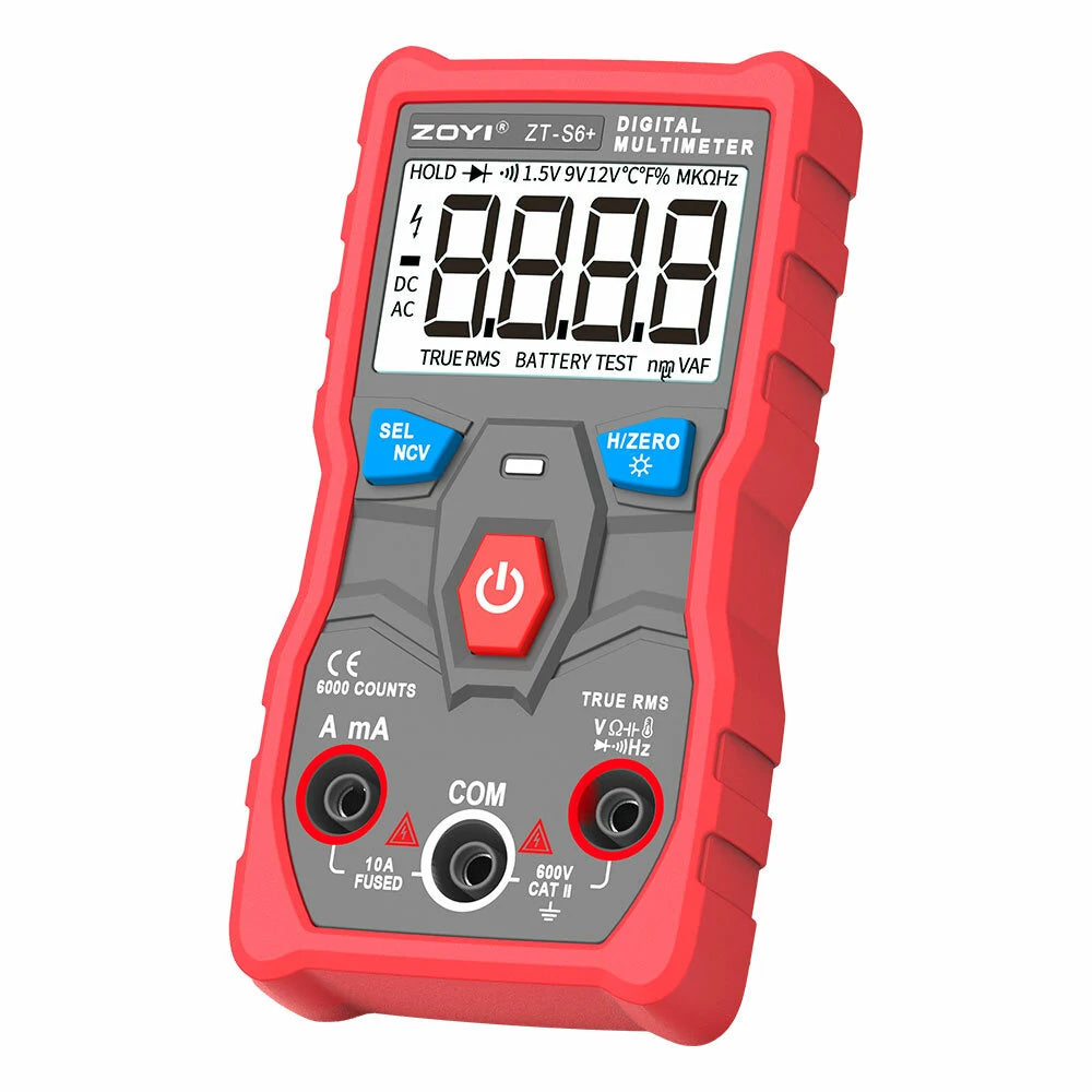 ZT-S6 Digital Multimeter, Professional AC/DC Tester with Auto Range, 6000 Counts Display