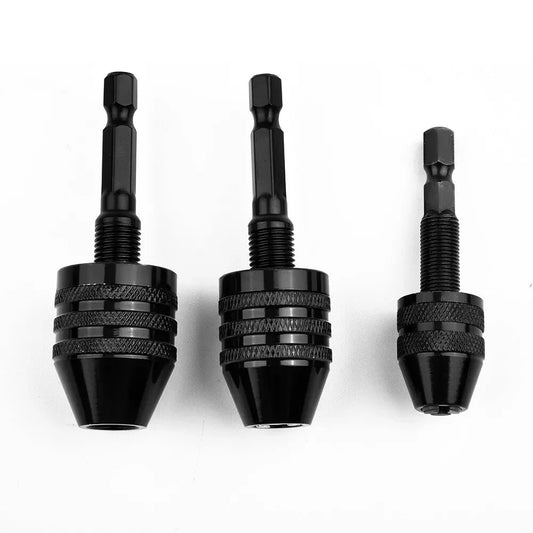 Versatile Mini Keyless Drill Chuck 1/4 Hex Shank Quick-Change Converter with Secure Bit Locking