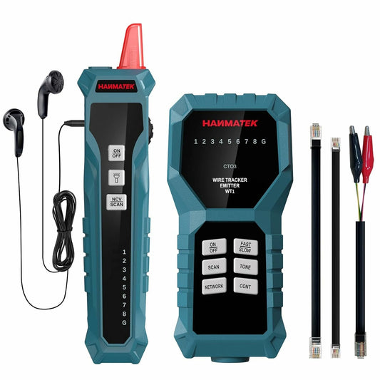 HANMATEK WT1 Multifunction Network Cable Tester RJ45/RJ11 with Adjustable Volume and Essential Accessories