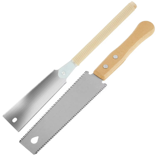 Japanese SK5 Blade Hand Saw - Double-Edged, 3-Side Grinding Teeth, Flexible Flush Trim for Woodworking