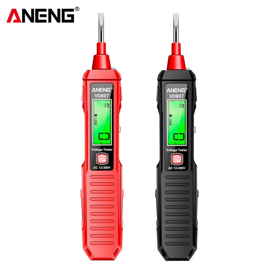 ANENG VD807 Voltage Tester Pen, 12-300V High-Sensitivity with Sound & Light Alarm, LED Lighting, Auto Power Off, Safety Tool for Home & Professionals