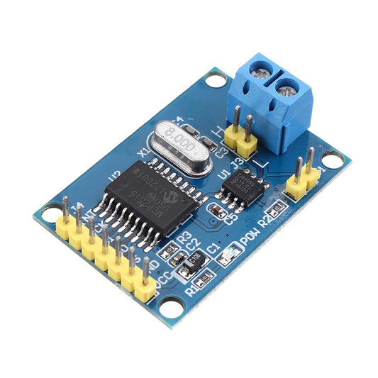 MCP2515 CAN Bus Module Board with TJA1050 Receiver, SPI Interface, Compatible with 51 MCU ARM Controller, 5V DC