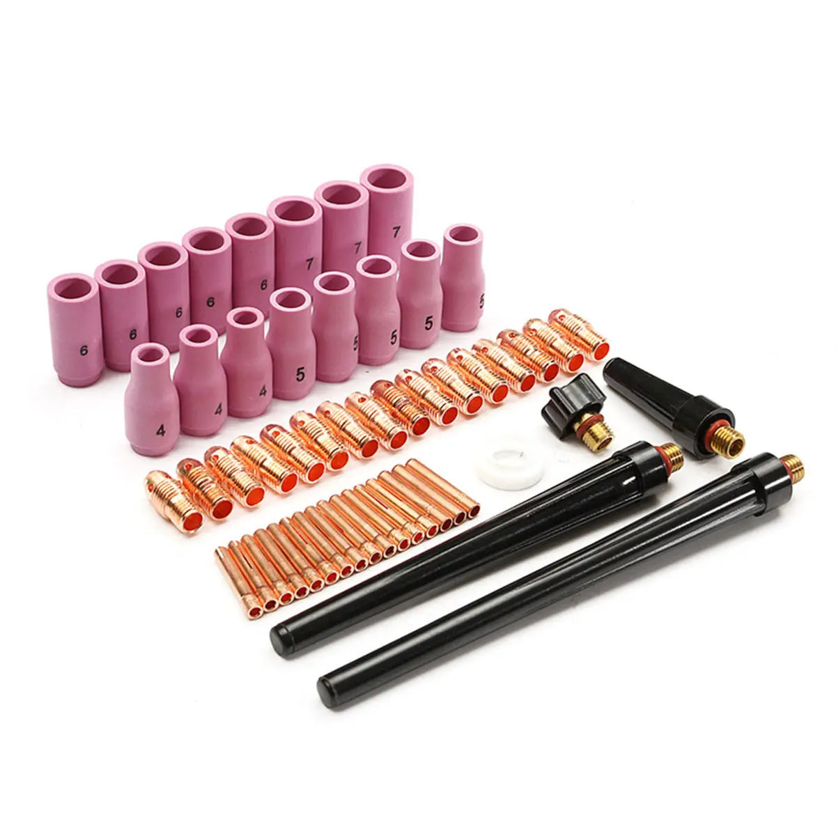 53-Piece TIG Welding Torch Replacement Parts Kit for WP-9/20/25 - Collet & Alumina Cup