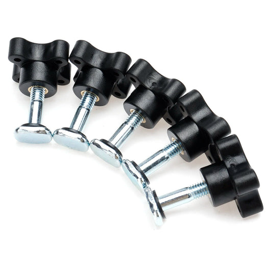 5pcs T-Track Knob Kit with 7-Star Thread for Woodworking Jigs & Fixtures