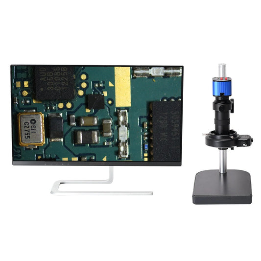 24MP 4K HDMI USB Industrial Microscope Camera with 1-150X Zoom C-Mount Lens & Remote Control
