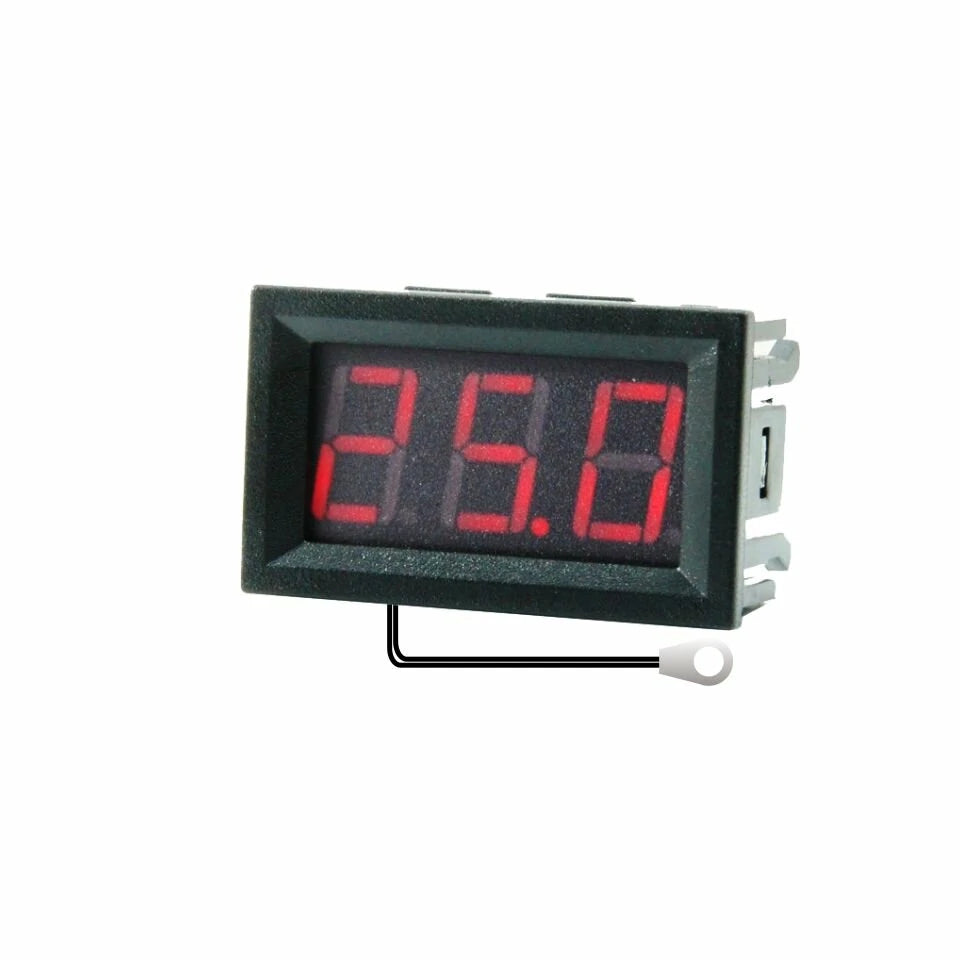 Mini LCD Digital Indoor Thermometer Sensor with 1M Cable, -50-120℃, DC 5-12V