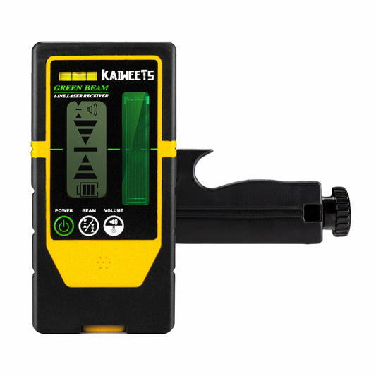 Laser Level Receiver – 196ft Range, Dual LED & Beeper, Red/Green Beam Compatible