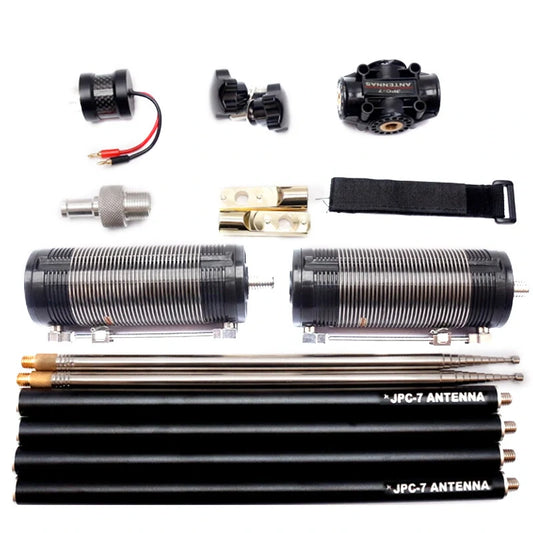 JPC-7 HF Multi-Band QRP Portable GP Antenna - 40m/20m/15m/10m Adjustable Lightweight Aluminum for Ham Radio