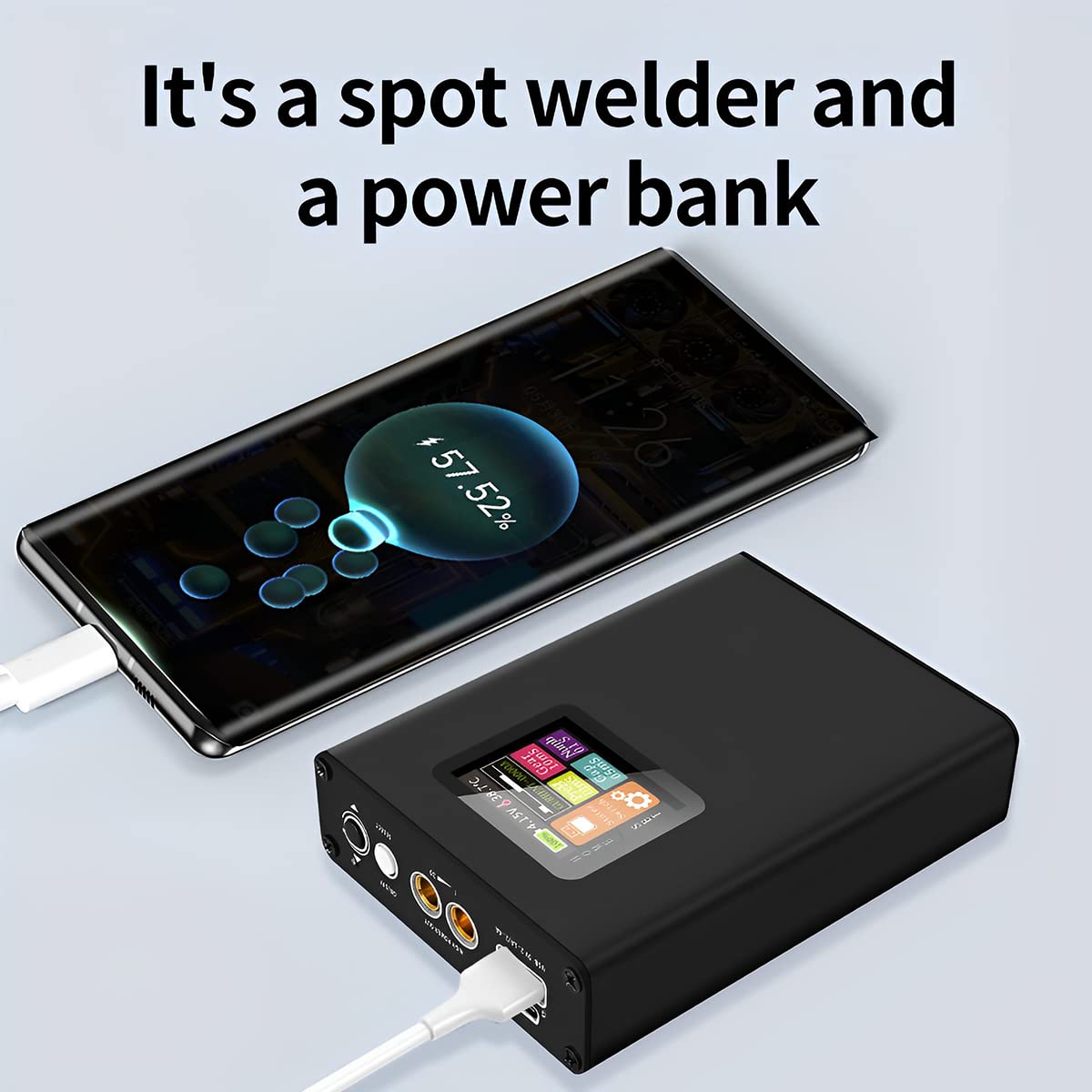 Mini Spot Welder Kit with Color LCD, 5000mAh Rechargeable Battery, 30 Adjustable Gears - Portable DIY Battery Welding Pen