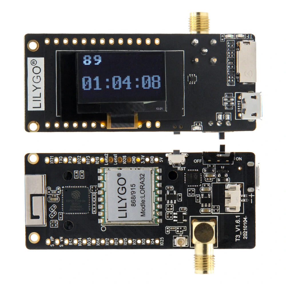 ESP32 LoRa32 V2.1 Development Board - LILYGO® Paxcounter/Disaster-Radio with 0.96-inch OLED, Bluetooth, WiFi, SMA