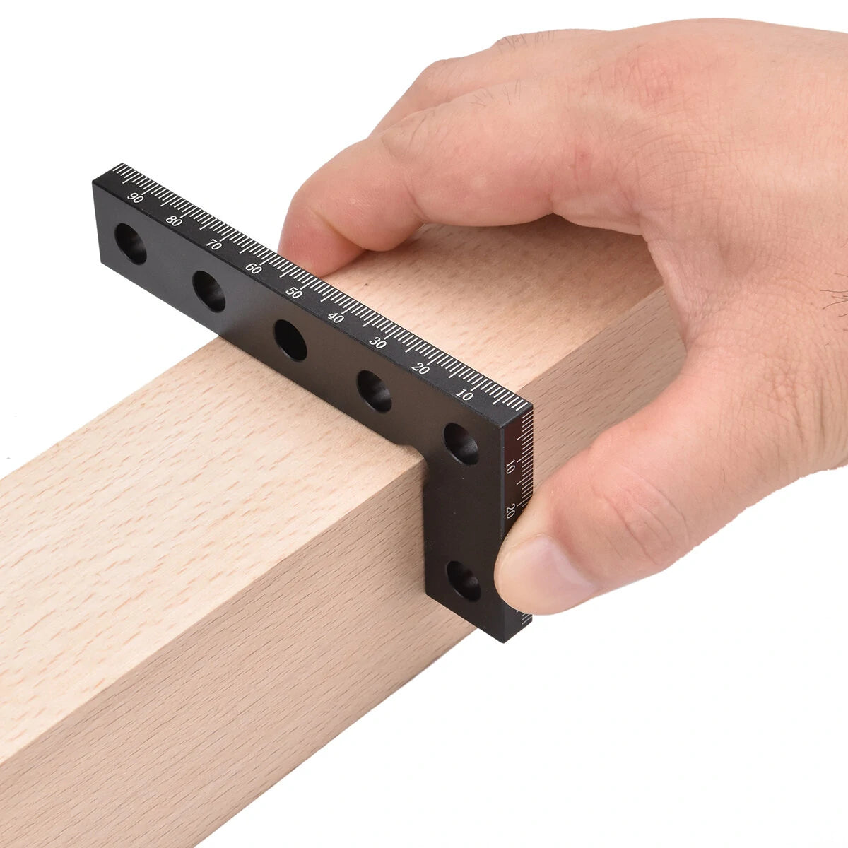 Precision Aluminum Alloy Square Ruler with 90° Angle, Metric & Imperial Scales, Scriber, and Center Finder for Woodworking Projects