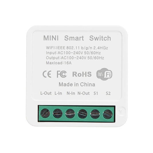 3-Pack Mini Smart WiFi DIY Switch, 16A, 2-Way Control, Smart Home Automation Module, Compatible with Alexa, Google Home, Smart Life App