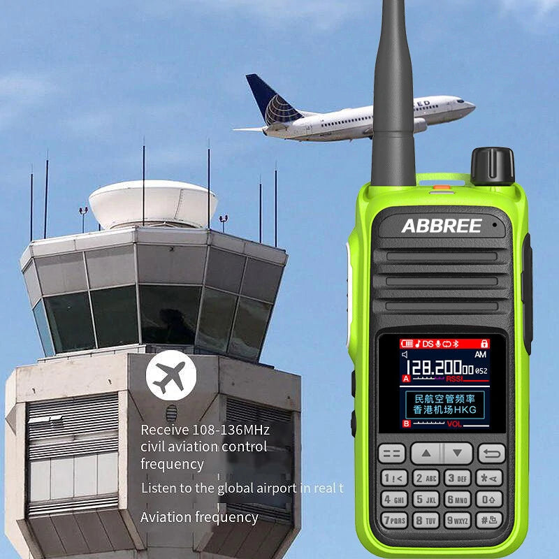 ABBREE AR-730 High-Power Walkie Talkie, EU Plug, 136-520MHz, 256 Channels, HD Display, NOAA Handheld Two-Way Radio