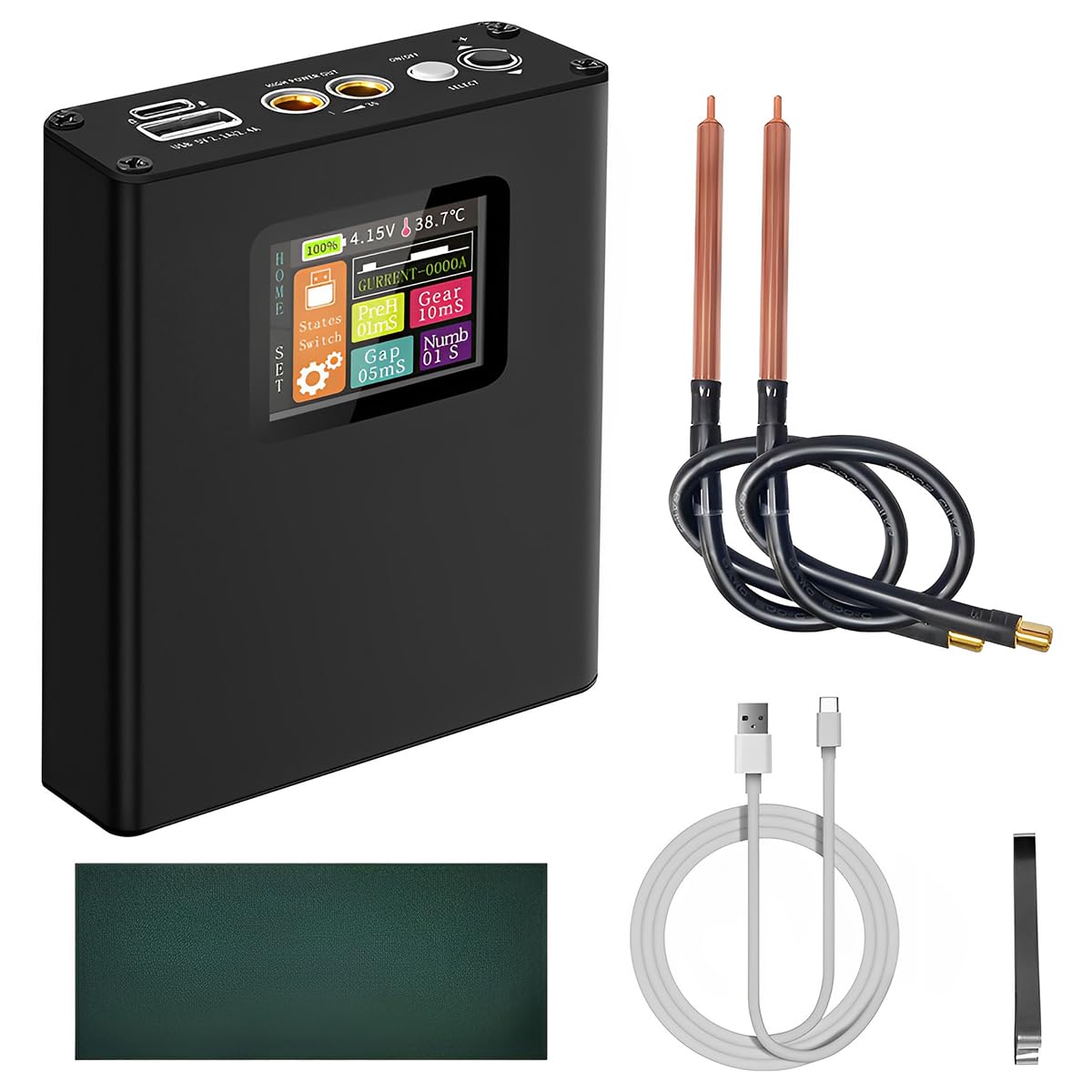 Mini Spot Welder Kit with Color LCD, 5000mAh Rechargeable Battery, 30 Adjustable Gears - Portable DIY Battery Welding Pen