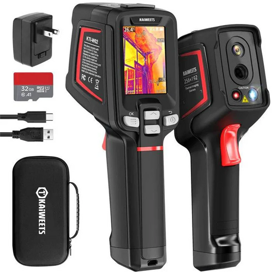 KAIWEETS KTI-W02 Thermal Imaging Camera - 256x192 | IP68 Waterproof | 4 Modes | 6 Color Palettes | 16-Hour Battery | 32GB Memory