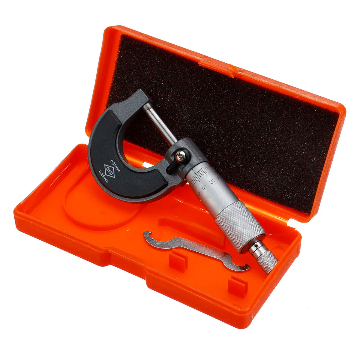 0-25mm Metric Micrometer Caliper Gauge Tool, 0.01mm Precision