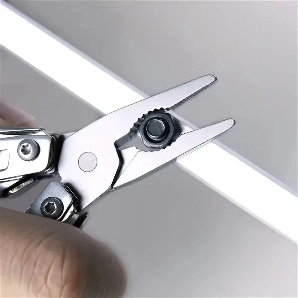 10-in-1 Multifunctional Mini EDC Tool - Stainless Steel Pliers, Screwdriver, Bottle Opener & Portable Outdoor Multitool