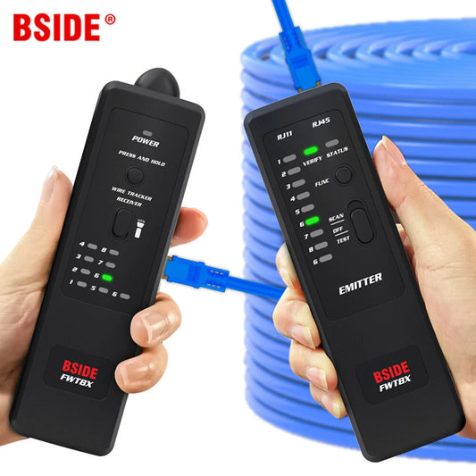 BSIDE FWT8X Network Cable Tracker RJ11/45 LAN Ethernet Phone Wire Tester 60V