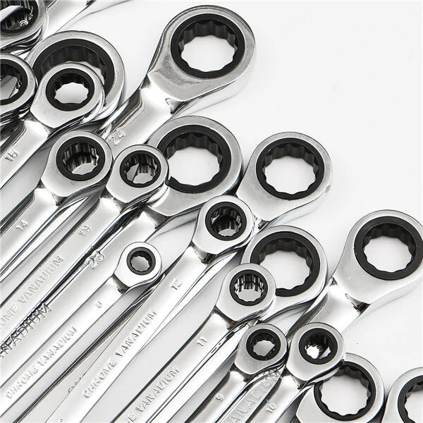 Raitool™ HT01 Metric Ratchet Spanner Wrench, Chrome Vanadium Steel, 6-32mm Fixed Head