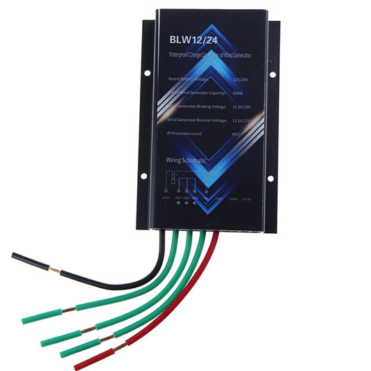 Excellway 800W Wind Turbine Controller, 12V/24V Battery Compatible, Intelligent Braking, Low Voltage Charging, IP67 Weather Resistant for Efficient Power Generation