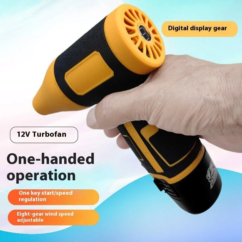 Portable 500W 8-Speed Handheld Turbine Fan with 2000mAh Quick-Charge Battery, 130000 RPM Lightweight Design