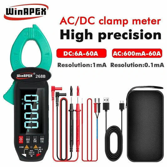 WINAPEX 268B True RMS Leakage Current Clamp Meter 0.1mA High Resolution AC/DC Multimeter