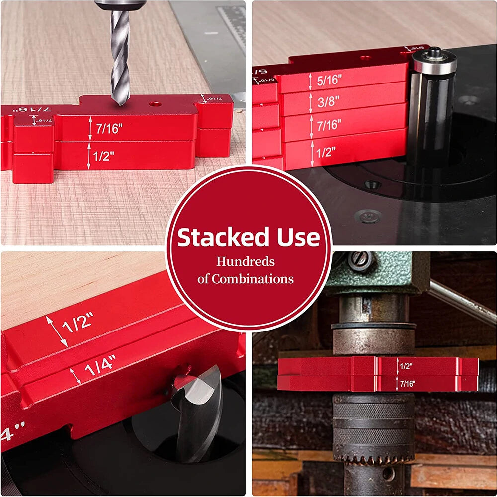 Adjustable Woodworking Setup Blocks - 14pcs Height Gauge for Router Table & Saw Angle Measurement