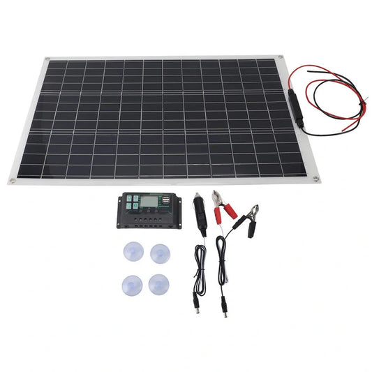 60W Monocrystalline Solar Panel with 10A Controller for RV, Ship, Home Power Systems