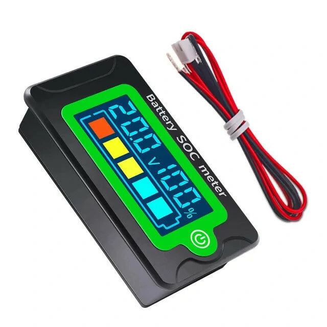 Waterproof Digital Battery Capacity Tester LCD Voltmeter 12V-72V for Car - Peacefair