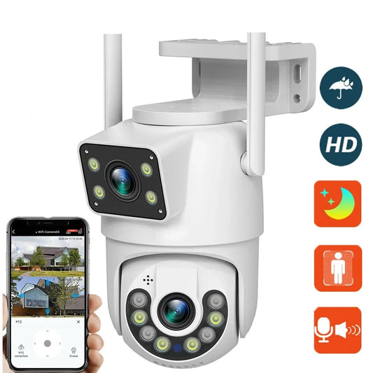 Guudgo 4MP WiFi PTZ EU Dual-Lens Outdoor Security IP Camera with Night Vision