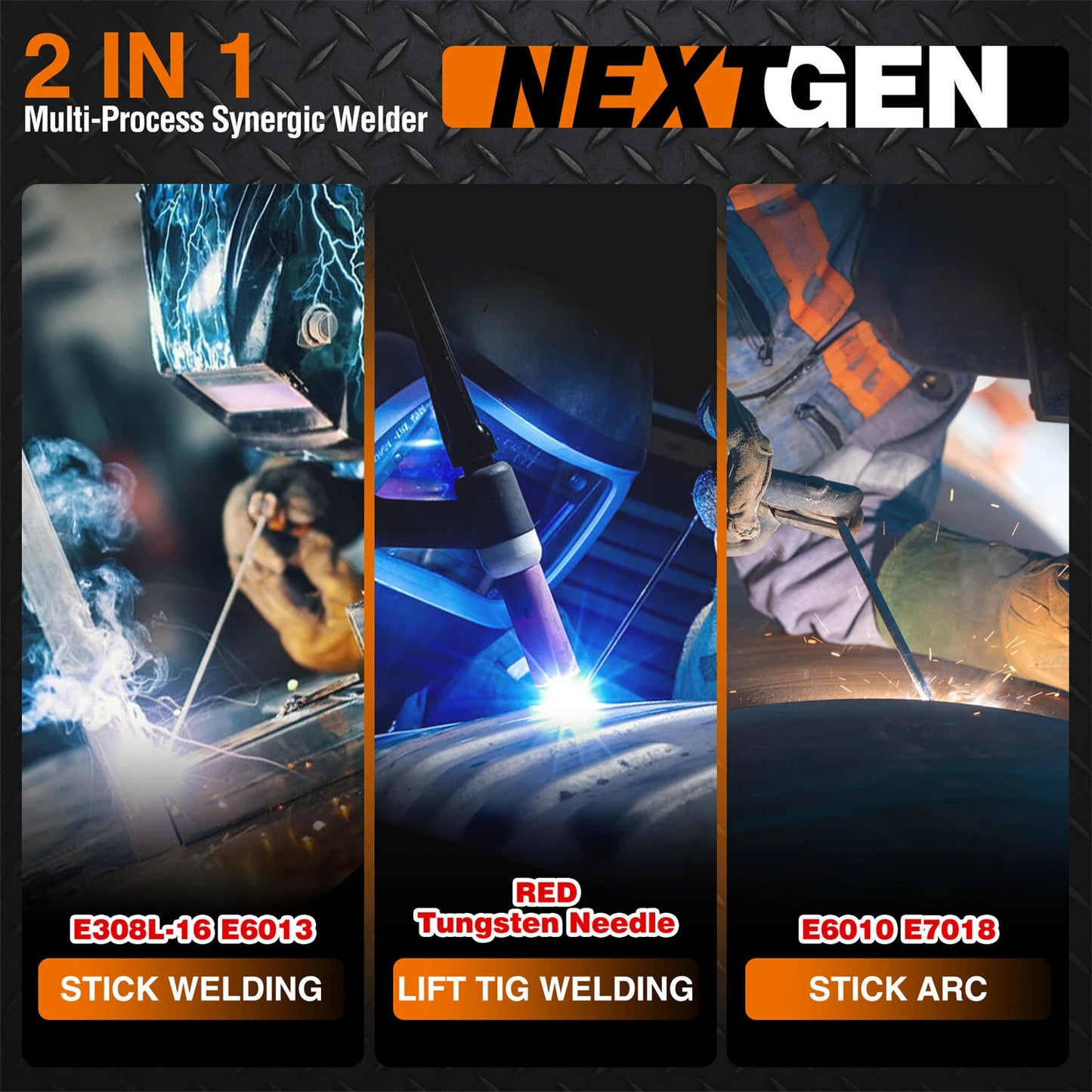 MMAMAX Portable 220V Welding Machine 125A 2-in-1 LIFT TIG IGBT Protection 160-270V Digital Display High Efficiency