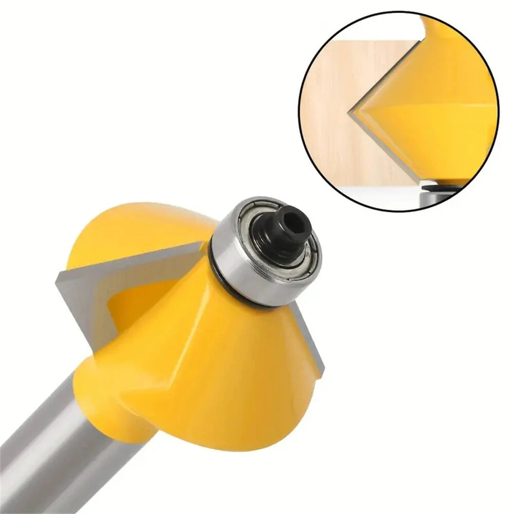 45° Edge Banding Router Bit, Tungsten Carbide Steel, Woodworking Milling Cutter