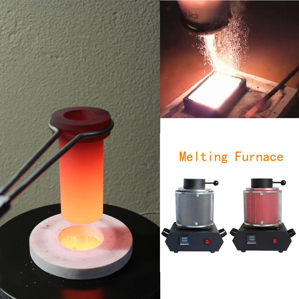 Drillpro Digital Gold Melting Furnace 3KG, AC110V/220V Heating Capacity for Metal Casting & Refining