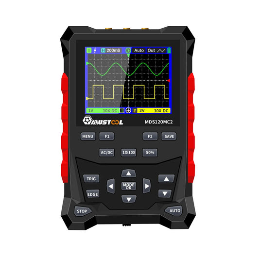 120MHz Dual Channel Handheld Digital Oscilloscope & 40MHz*2 Signal Generator - MUSTOOL MDS120MC2