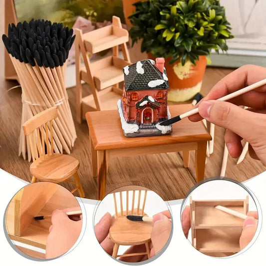Dual-Purpose Sanding Sticks with Precision Frosted Tips - 50/100PCS for Model Crafting and Finishing