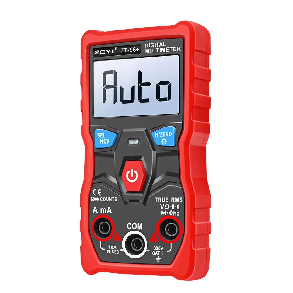 ZT-S6 Digital Multimeter, Professional AC/DC Tester with Auto Range, 6000 Counts Display