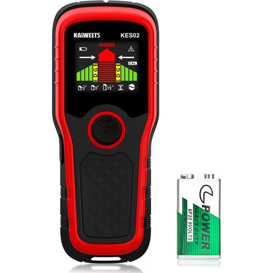 KAIWEETS KES02 High Precision Stud Finder with Intelligent Calibration, LCD Display, 5 Scan Modes for Wood, Metal, and AC Wires - Ideal for Home and Professional Use