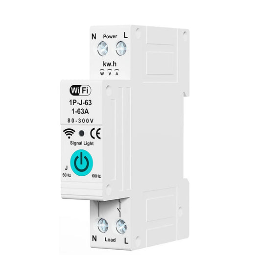 Smart WiFi Circuit Breaker with Remote Control, Voice Activation, Adjustable Overcurrent Protection, Energy Metering, Easy Install for Home Power Management