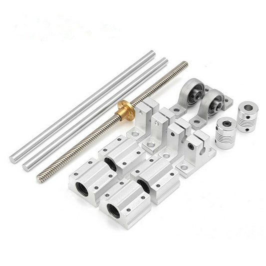 Machifit 15pcs 400mm Linear Rail Kit: Optical Axis, Bearing Housings, Shaft Support & Screws