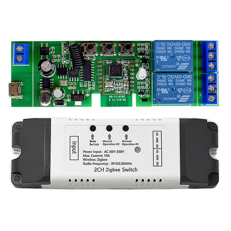 ZigBee Smart Relay Module 1/2/4CH Voice-Controlled Switch Compatible with Alexa & Google Home Requires Tuya Hub