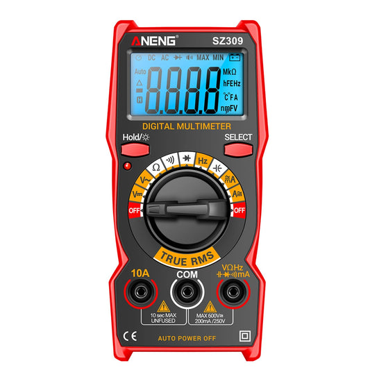 ANENG SZ309pro Digital Multimeter, 600V 10A Voltage Tester with Backlit Display - Measures AC/DC, Resistance, Capacitance & Frequency