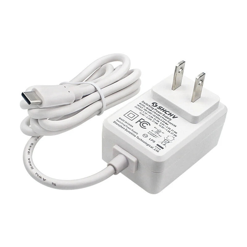 27W USB-C Charger for Raspberry Pi 5 - 5.1V 5A Power Supply with EU/US/UK Plug Adapter