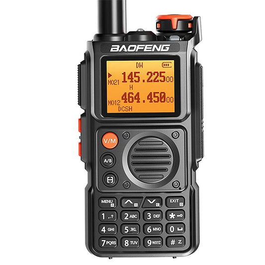 Baofeng UV-K6 Air Band Walkie Talkie, Six-Band, 999 Channel, Wireless Frequency Copy, Portable Ham Radio, FM Transceiver, DTMF, Type-C Rechargeable, NOAA Two-Way Radio with Earphone & LED Flashlight