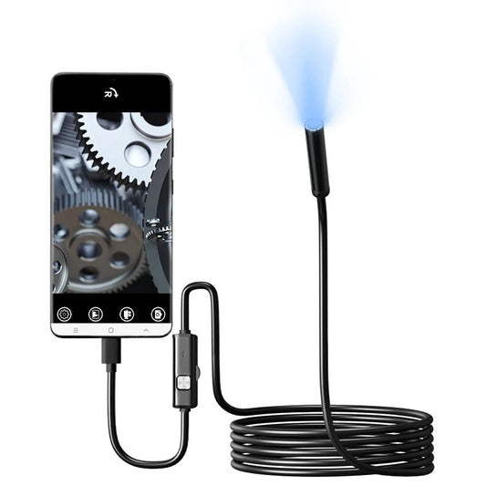 8MP 8MM Waterproof Type-C Endoscope with 8 LED Lights, IP67 Rated, Flexible/Hard Wire for High-Resolution Imaging