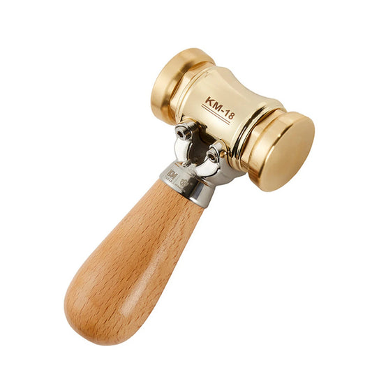 HONGDUI KM-18 22-Ounce Brass Mallet with Replaceable Nylon Inserts and Ergonomic Handle