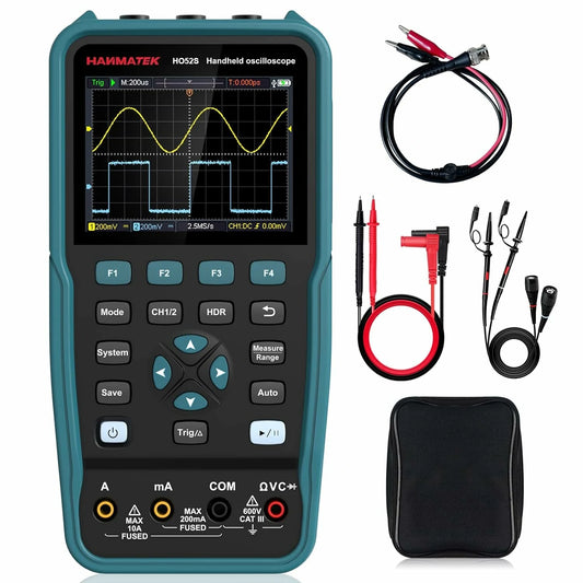 HANMATEK H052S Professional 50MHz Digital Oscilloscope with Multimeter & Signal Generator, USB-C Advanced Testing Tool