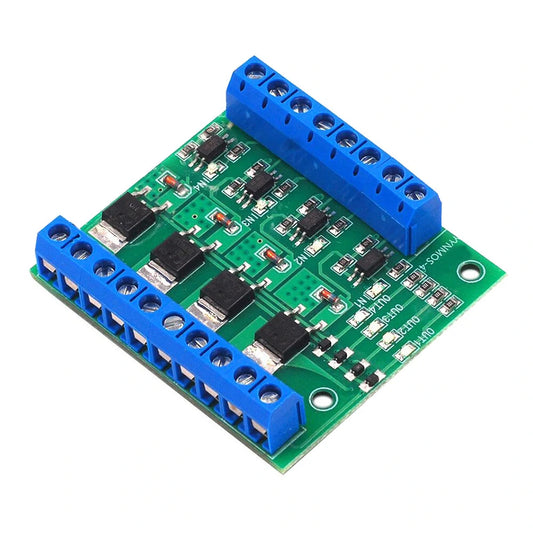 4-Channel MOSFET PLC Amplifier Driver Module PWM 3-20V to 3.7-27V DC 10A Optocoupler Isolation Accessories
