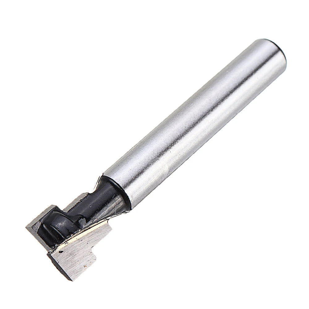 Woodworking T-Shaped Keyhole Milling Cutter Set – Round Shank 1/4 Inch, Sizes 1/2, 3/8, 5/16 for Trimmer